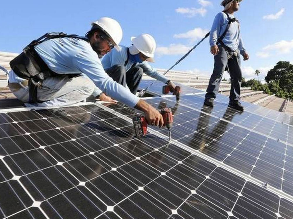 Bison solar installation Team