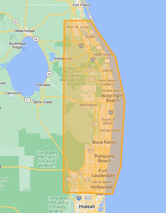 Bison Roofing and Solar service area map